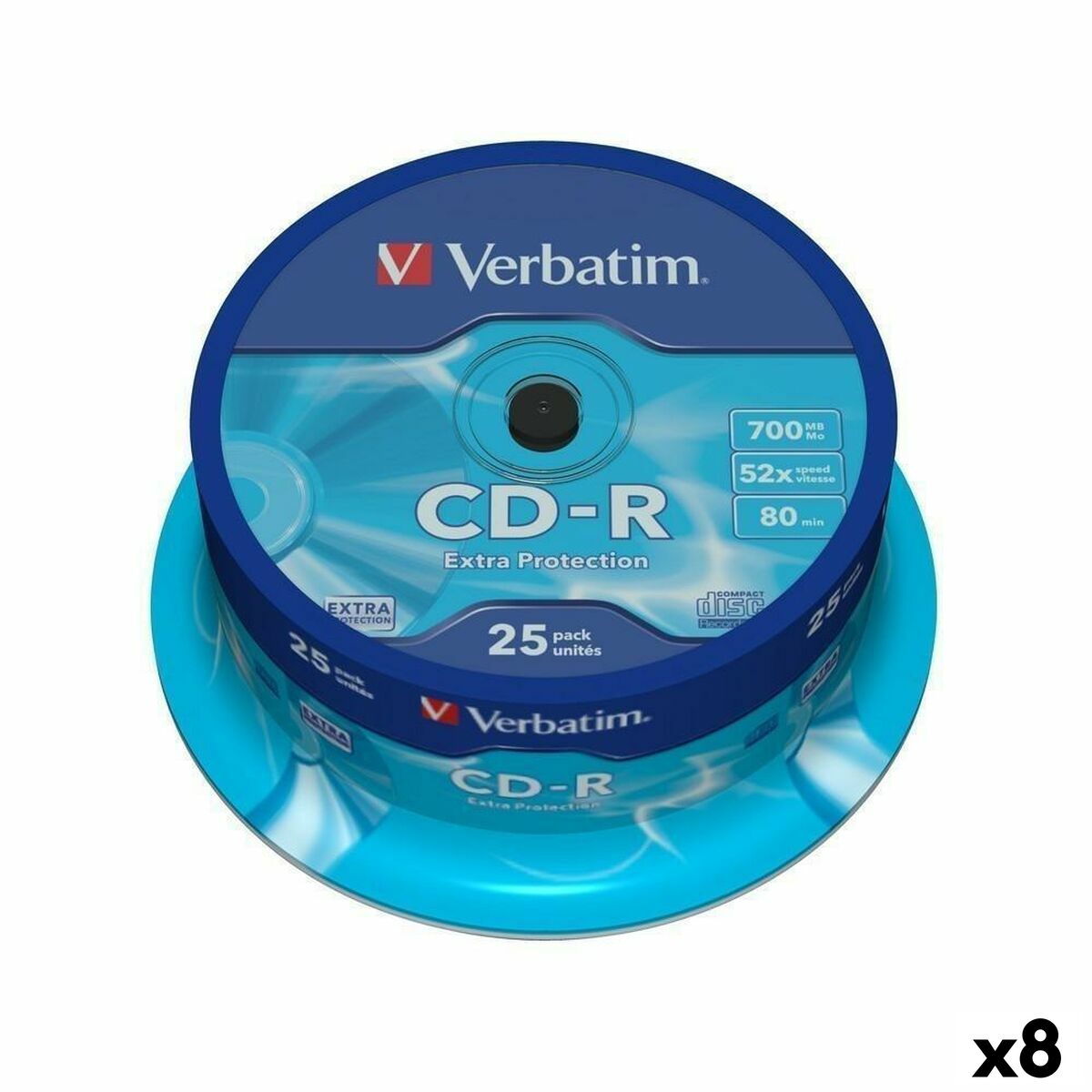 CD-R Verbatim Extra Protection 700 MB 52x 25 Peças (8 Unidades)