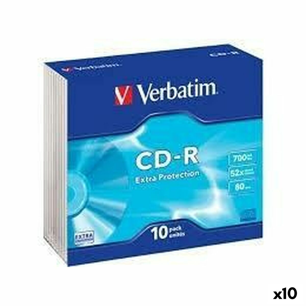 CD-R Verbatim Extra Protection 700 MB 52x 10 Peças (10 Unidades)