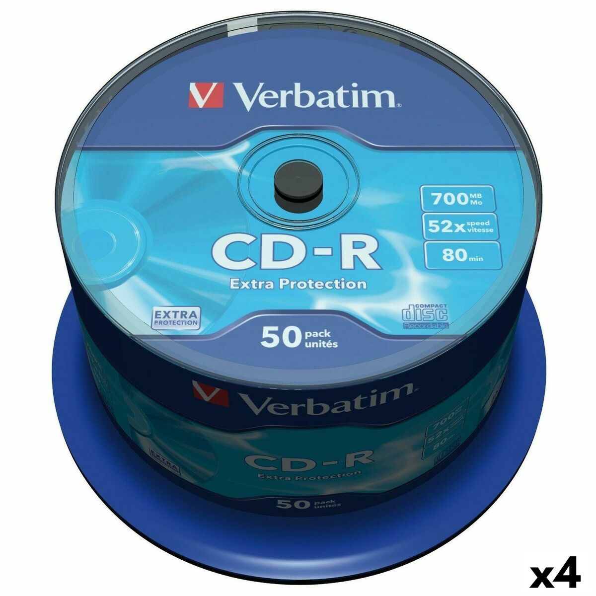 CD-R Verbatim Extra Protection 700 MB 52x 50 Peças (4 Unidades)