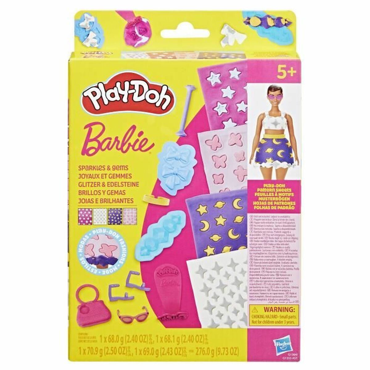 Jogo de Plasticina Play-Doh Barbie Sparkles & Gems Multicolor
