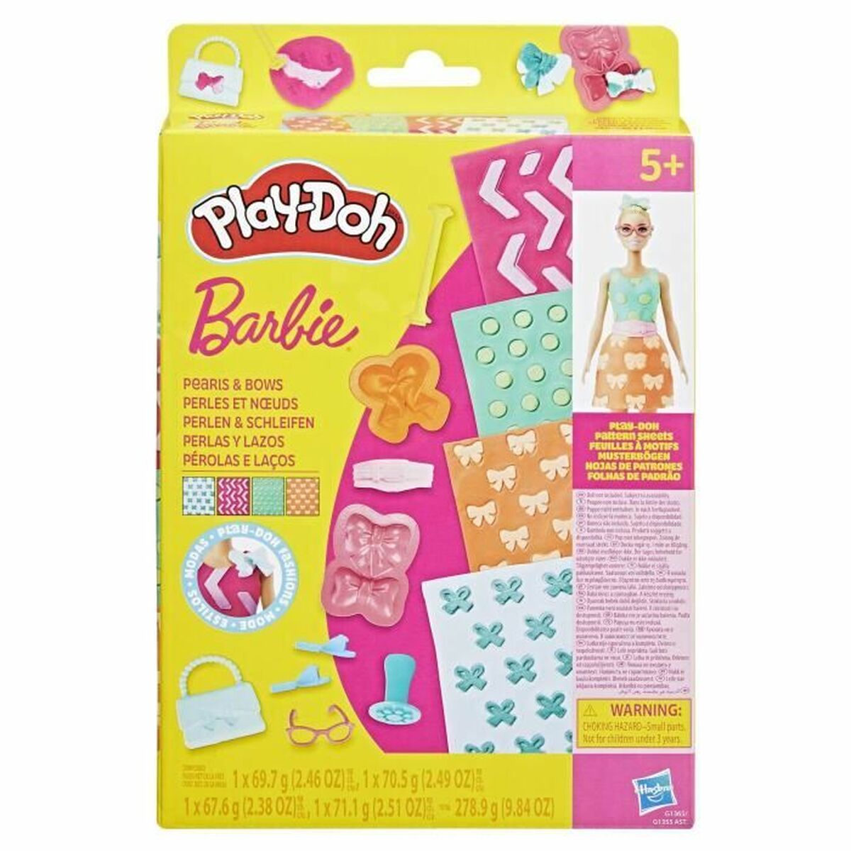 Jogo de Plasticina Play-Doh BArbie Pearls & Bows Multicolor