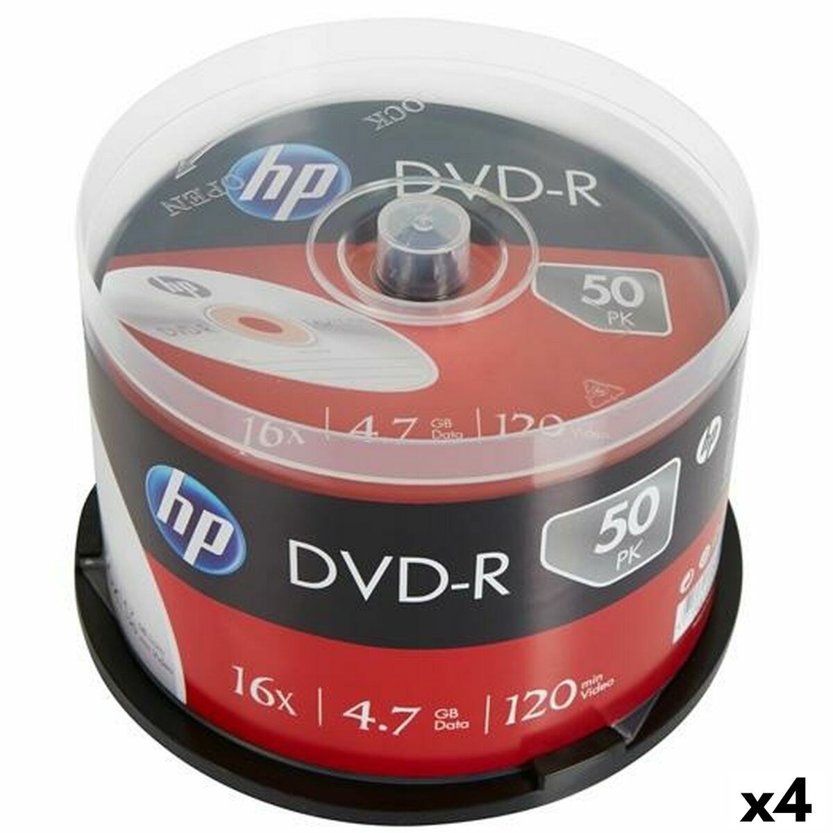 DVD-R HP 4,7 GB 16x 50 Peças (4 Unidades)
