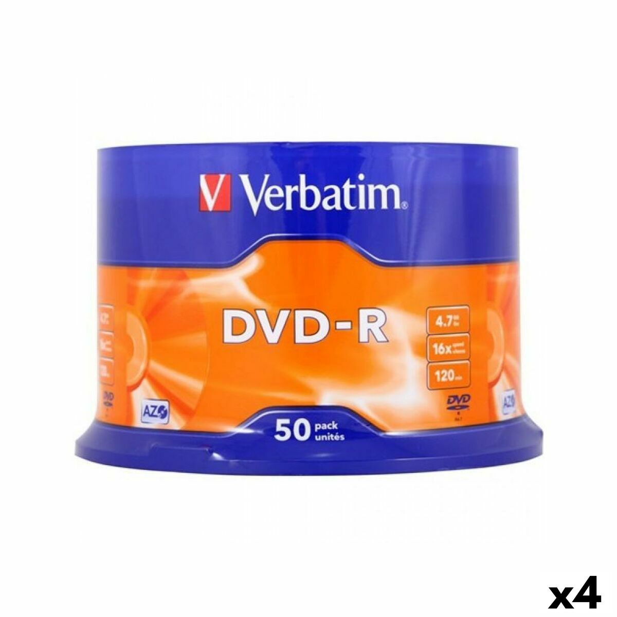 DVD-R Verbatim 4,7 GB 16x 50 Peças (4 Unidades)