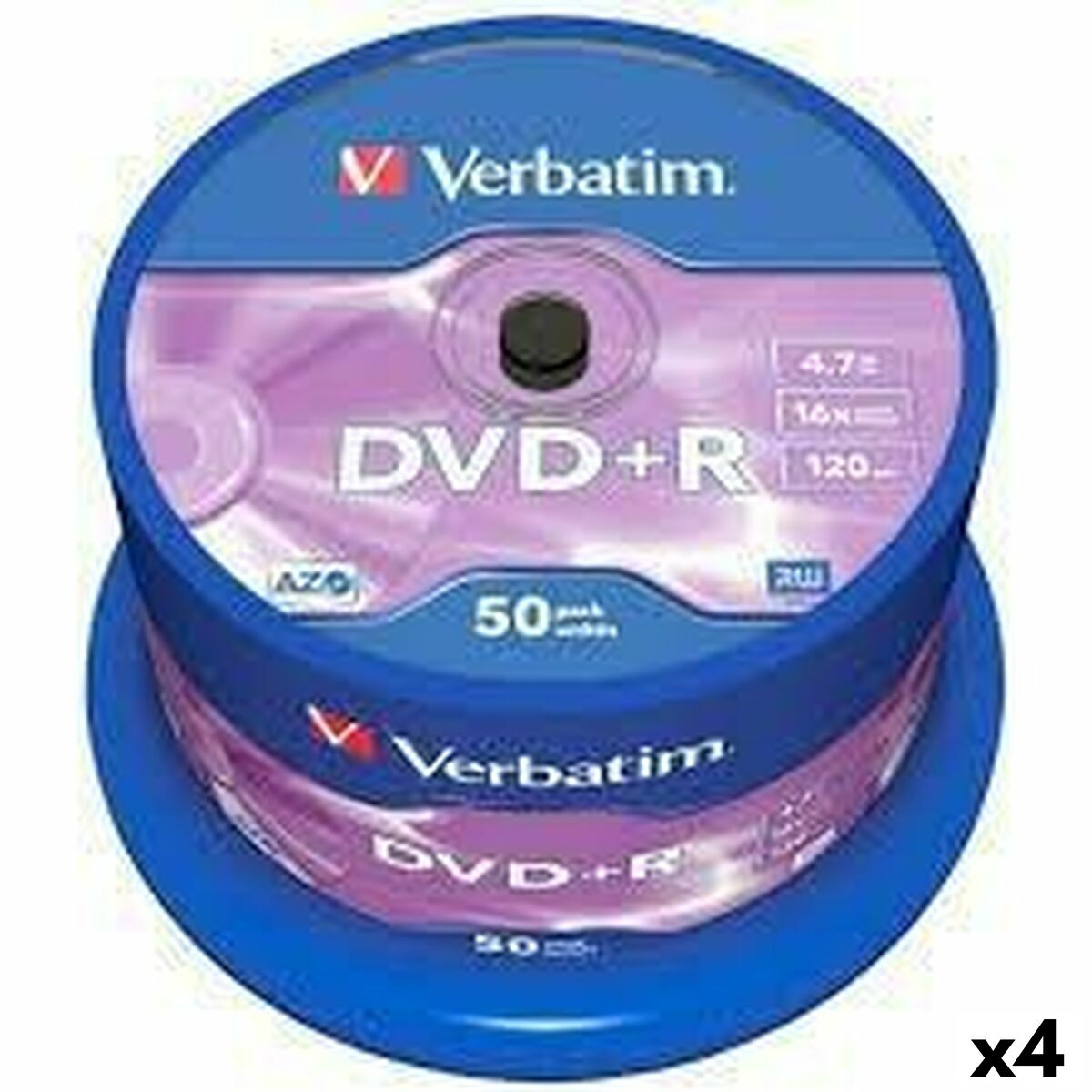 DVD+R Verbatim 4,7 GB 16x 50 Peças (4 Unidades)