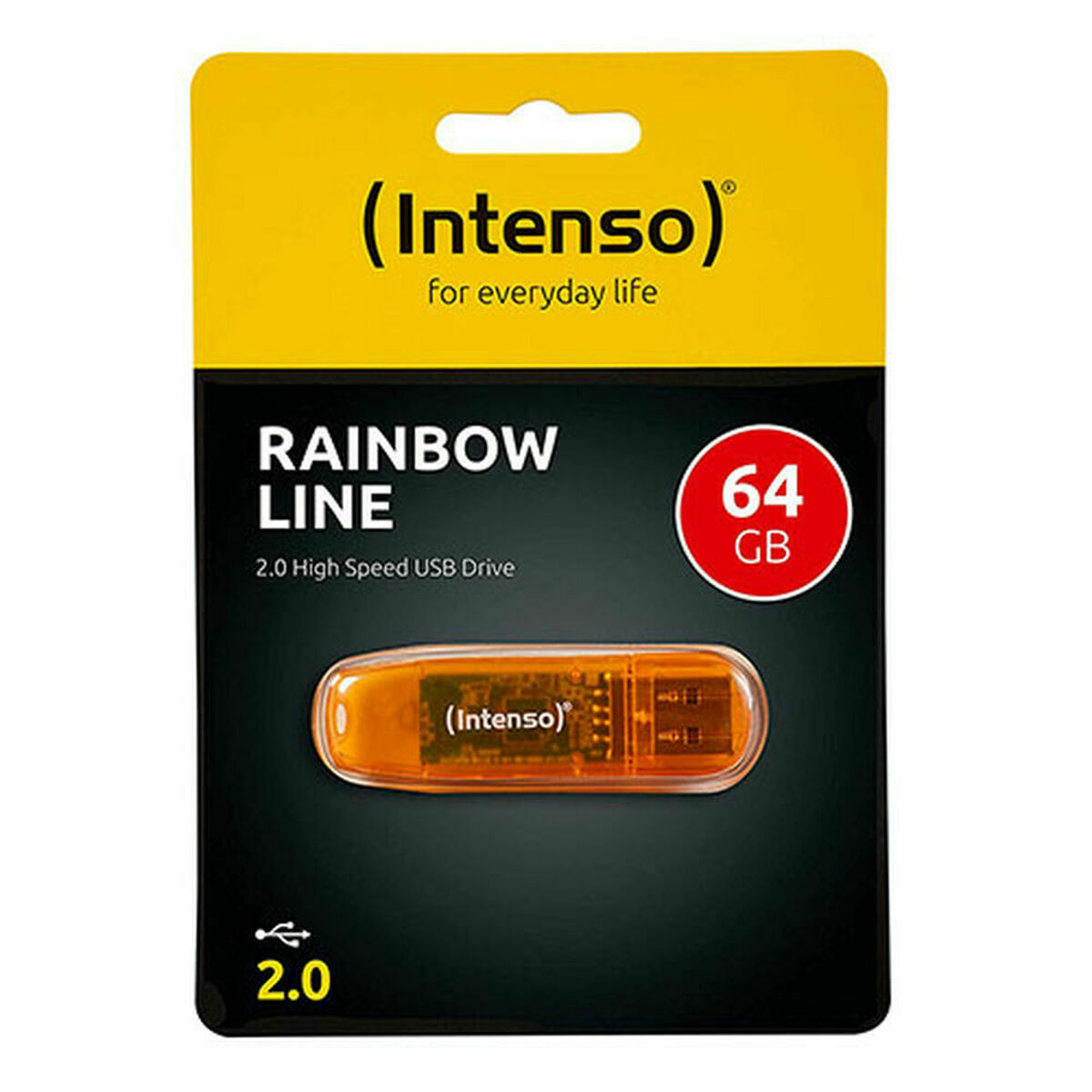 Memória USB INTENSO Rainbow Line Laranja 64