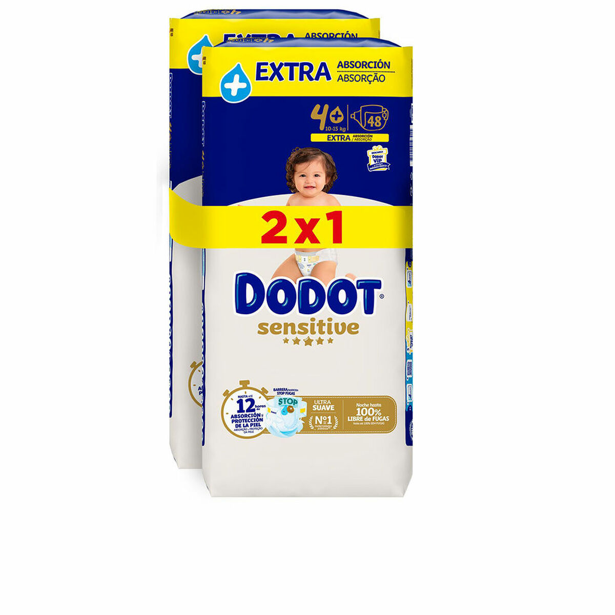 Fraldas descartáveis Dodot Sensitive Extra 4 10-15 kg (96 Unidades)