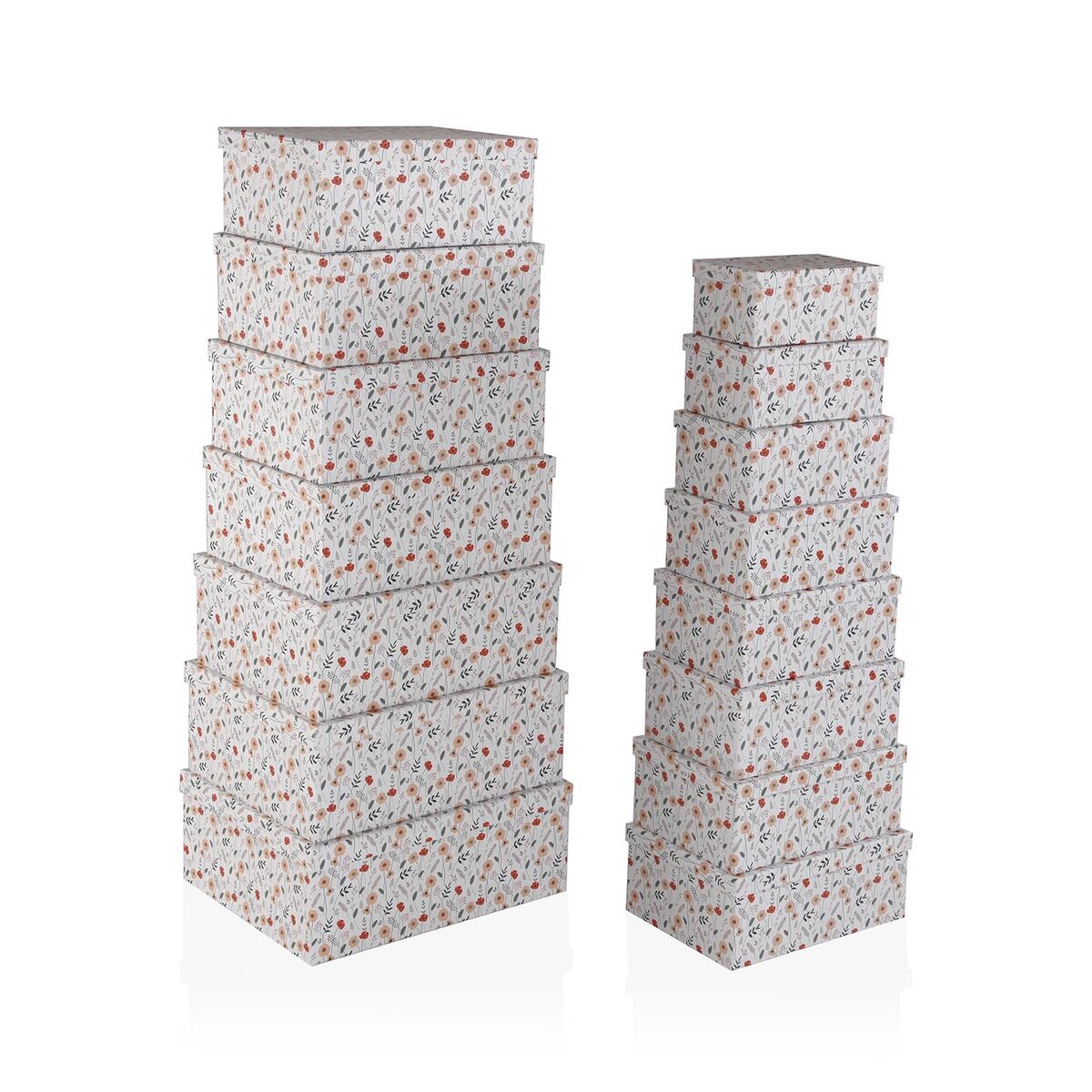 Conjunto de Caixas de Organização Empilháveis Versa Cartão Bloemen 15 Peças