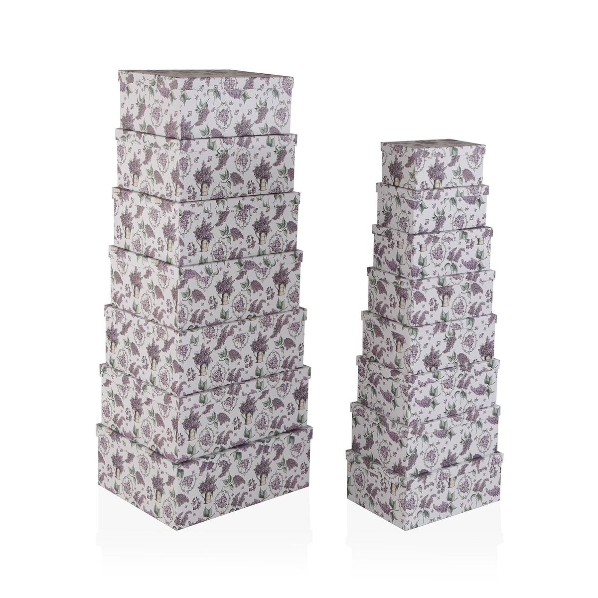 Conjunto de Caixas de Organização Empilháveis Versa Cartão Lavanda 10 Peças