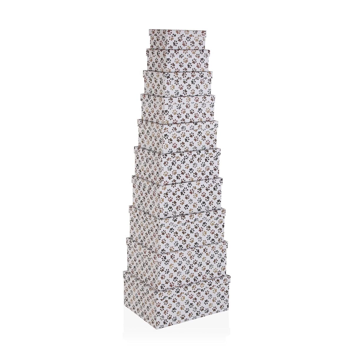 Conjunto de Caixas de Organização Empilháveis Versa Petprint Cartão 10 Peças