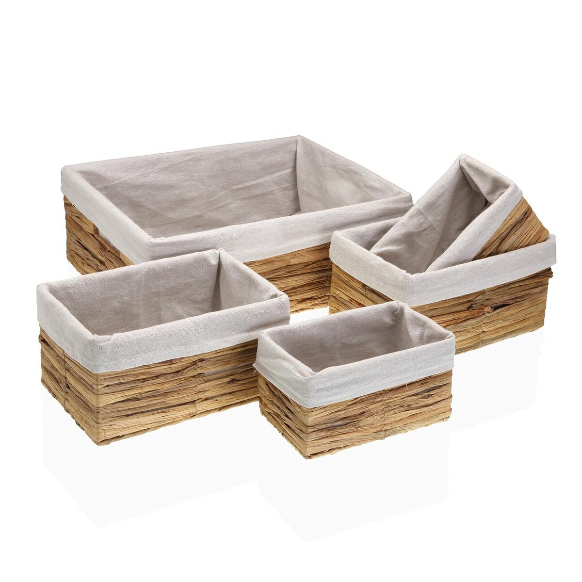 Organizador de maquilhagem Versa Cinth Jacinto-de-água 40 x 30 x 15 cm 30 x 15 x 40 cm 21 x 13 x 11 cm 25,5 x 17 x 13 cm