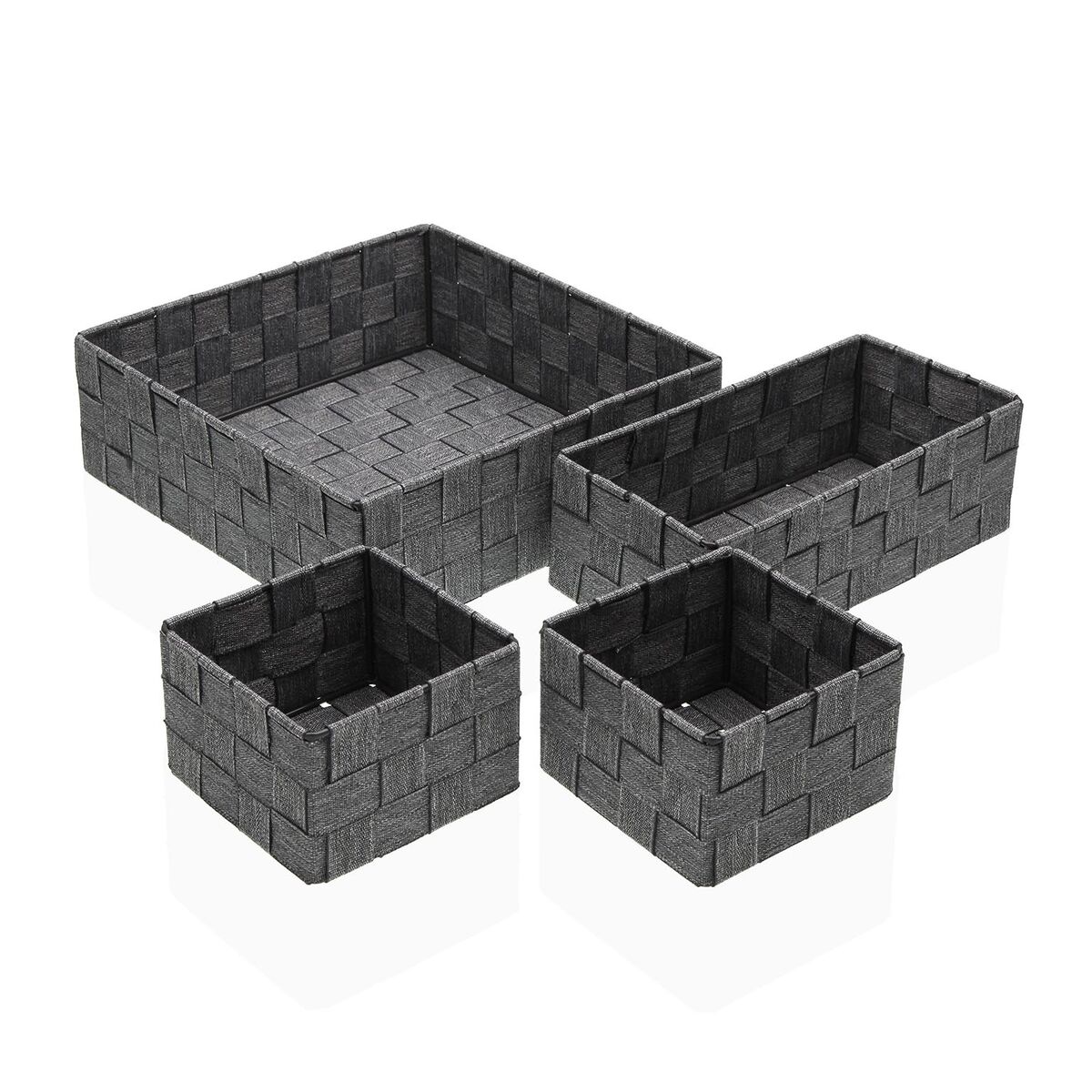 Conjunto de Cestas Versa Palha Polipropileno Fibra de milho 26 x 8,5 x 26 cm