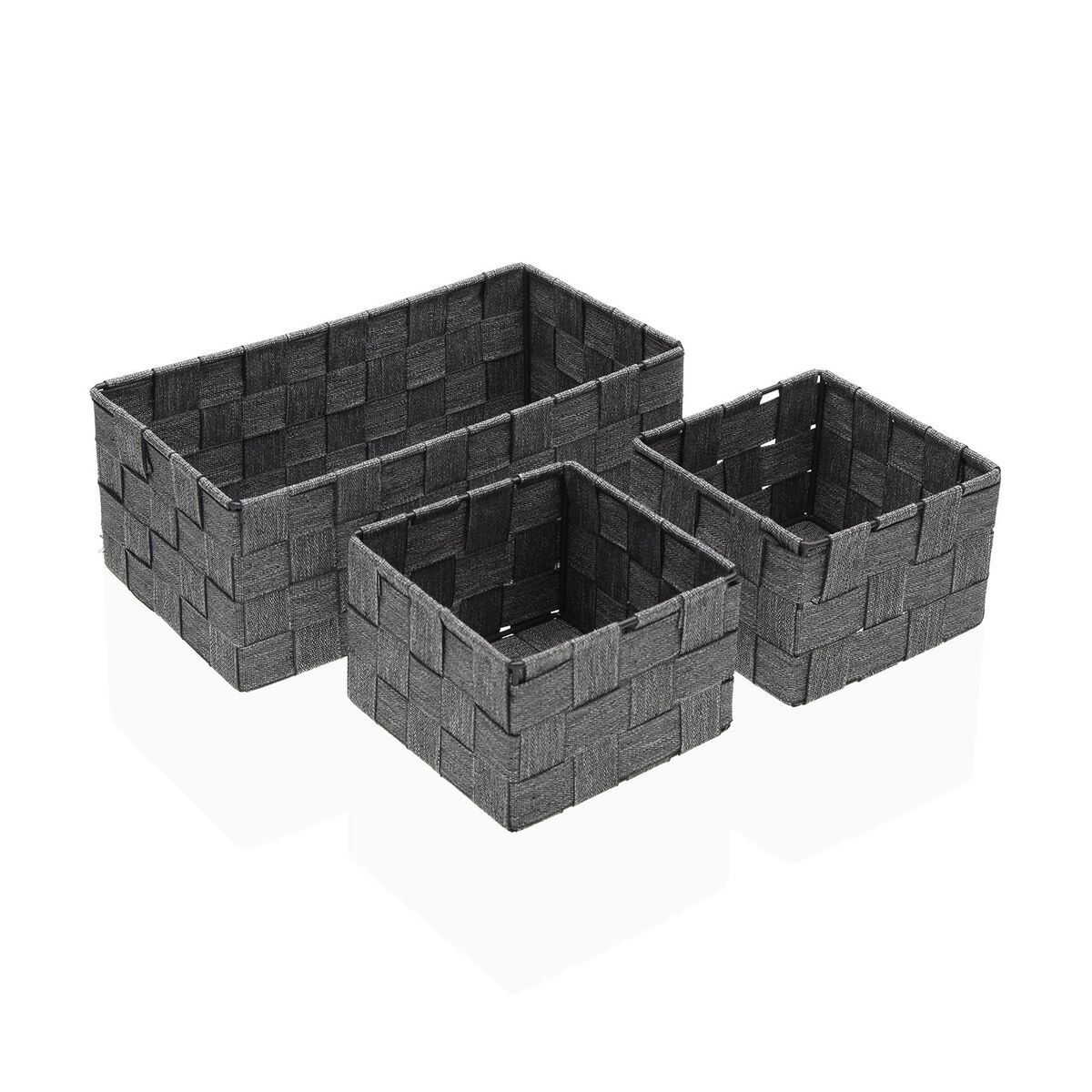 Conjunto de Cestas Versa Palha Polipropileno Fibra de milho 14 x 10 x 27 cm