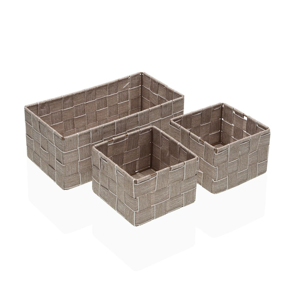 Conjunto de Cestas Versa Palha Polipropileno Fibra de milho 14 x 10 x 27 cm