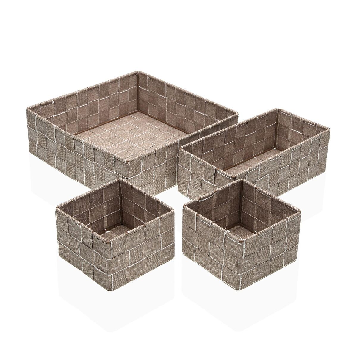 Conjunto de Cestas Versa Palha Polipropileno Fibra de milho 26 x 8,5 x 26 cm