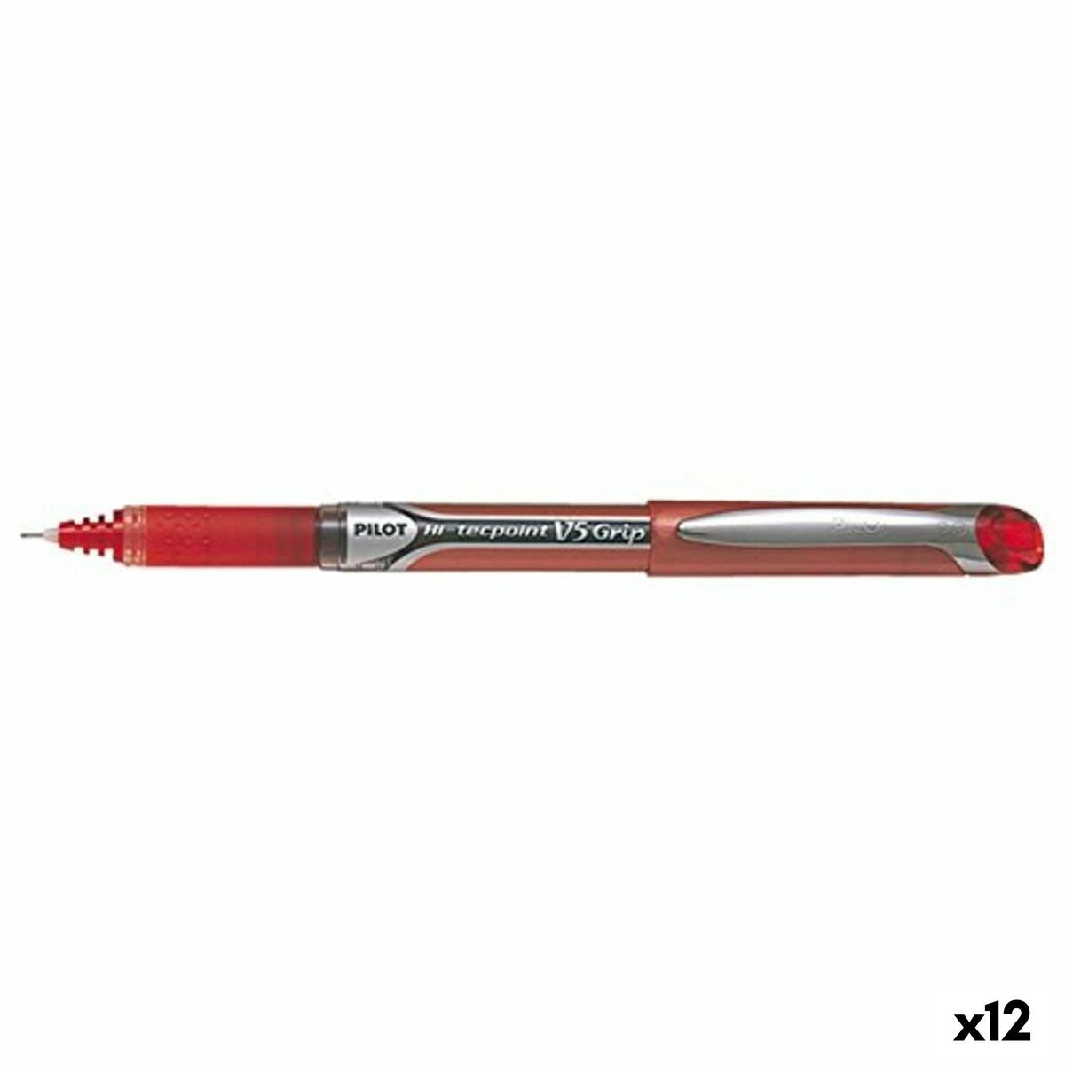 Esferográfica de tinta líquida Pilot V-5 GRIP HI-TECPOINT Vermelho 0,5 mm (12 Unidades)
