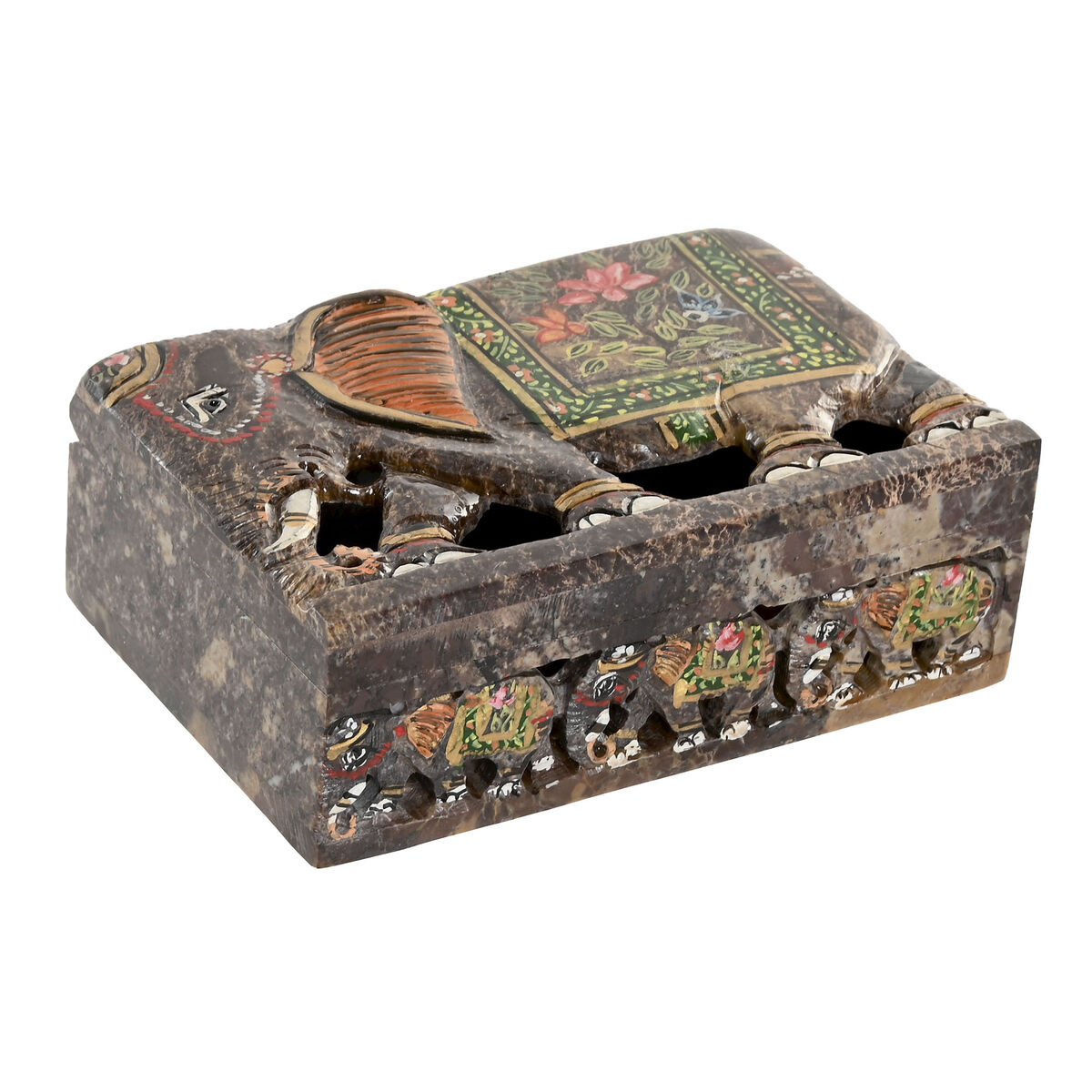 Guarda-Joias Home ESPRIT Castanho Multicolor 15 X 10 X 5,5 CM