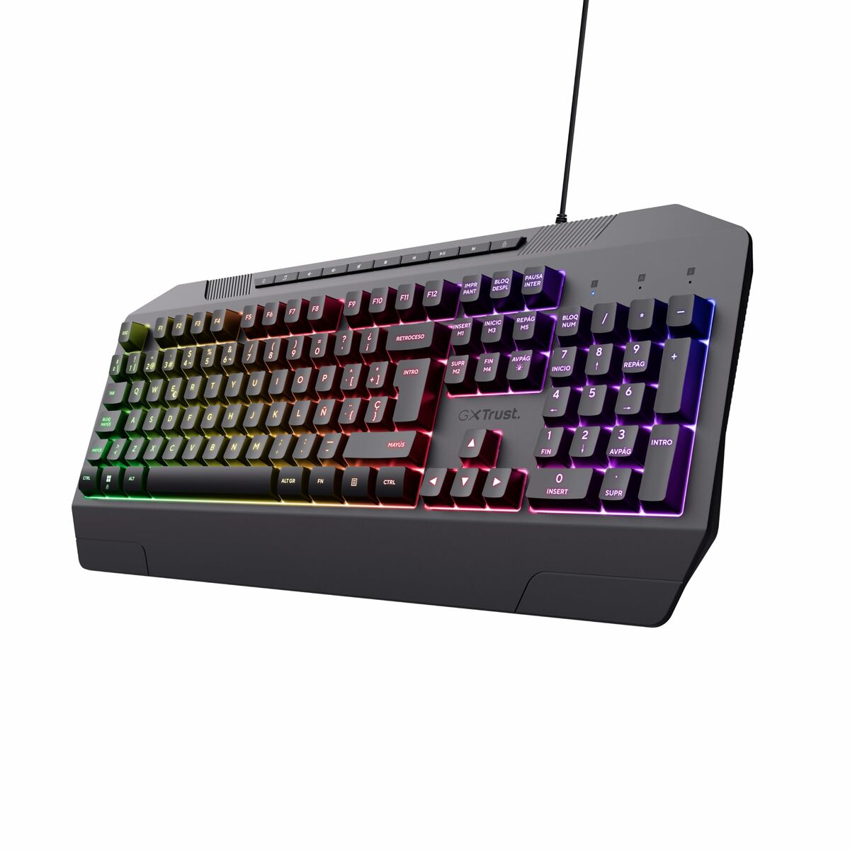 Teclado Trust 24998 GXT836 Qwerty espanhol Preto