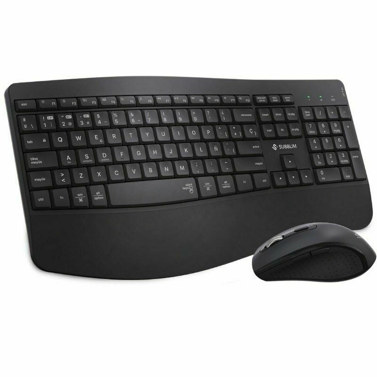 Teclado e Rato Subblim SUBKBC-DCOPW2 Preto Espanhol Qwerty espanhol QWERTY