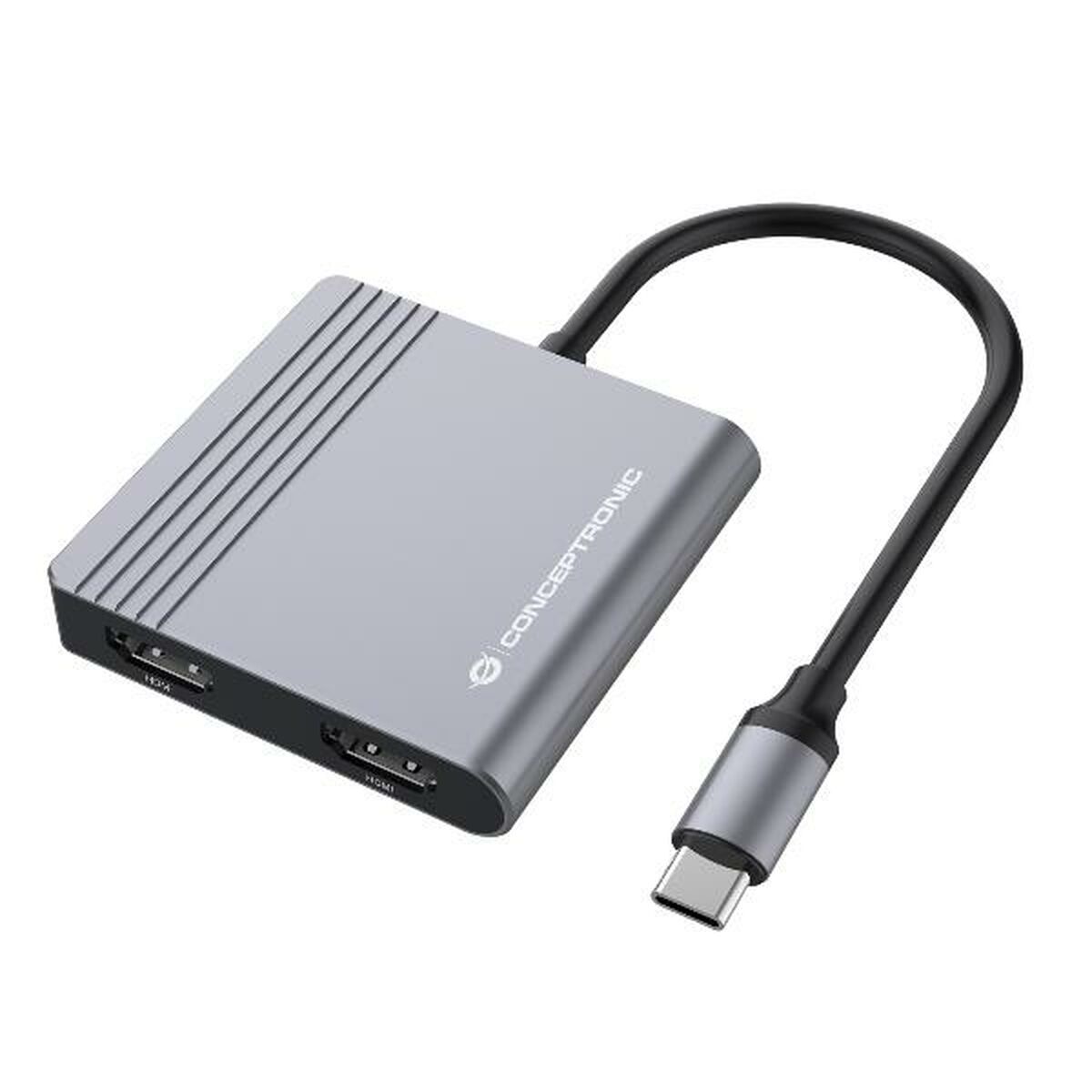 Hub USB Conceptronic DONN13G Cinzento 100 W