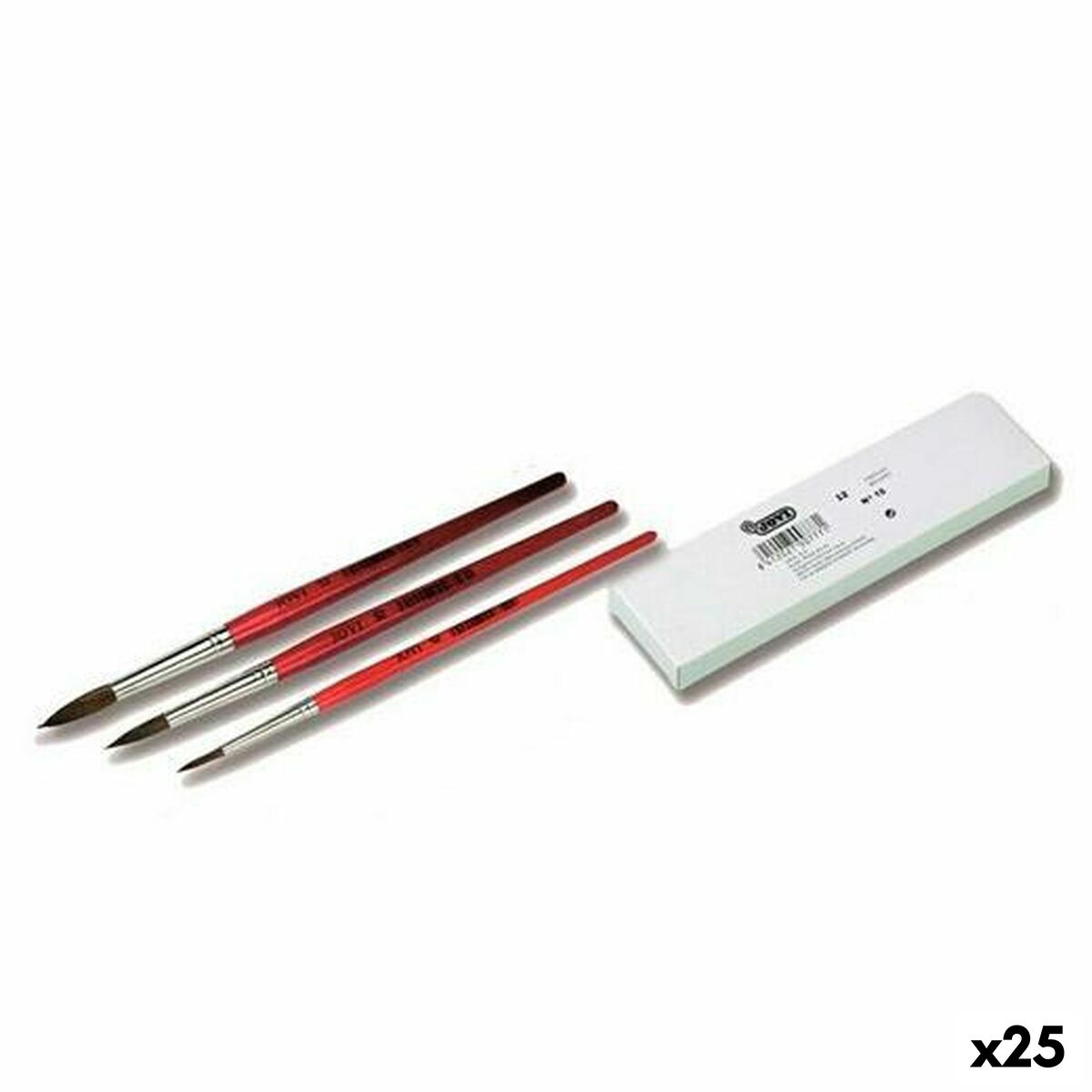Pincéis Jovi PONEY Nº12 Castanho 20,3 cm 10,3 mm 12 Peças (25 Unidades)