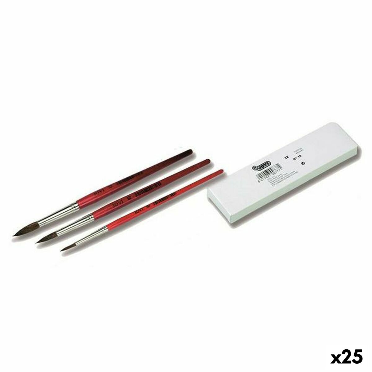 Pincéis Jovi PONEY Nº 6 Castanho 18,6 cm Ø 6,5 mm 12 Peças (25 Unidades)