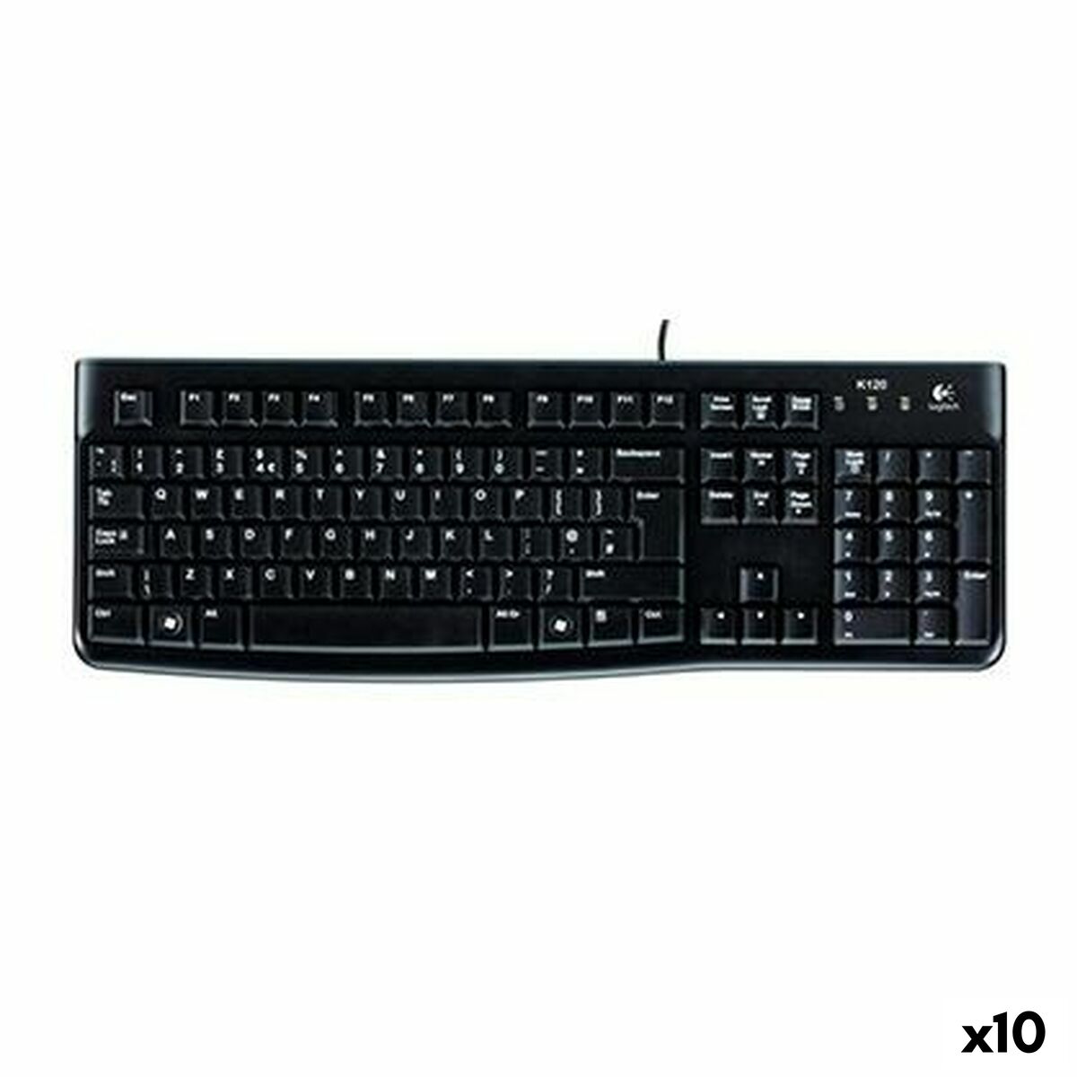 Teclado Logitech K120 Preto Qwerty espanhol (10 Unidades)