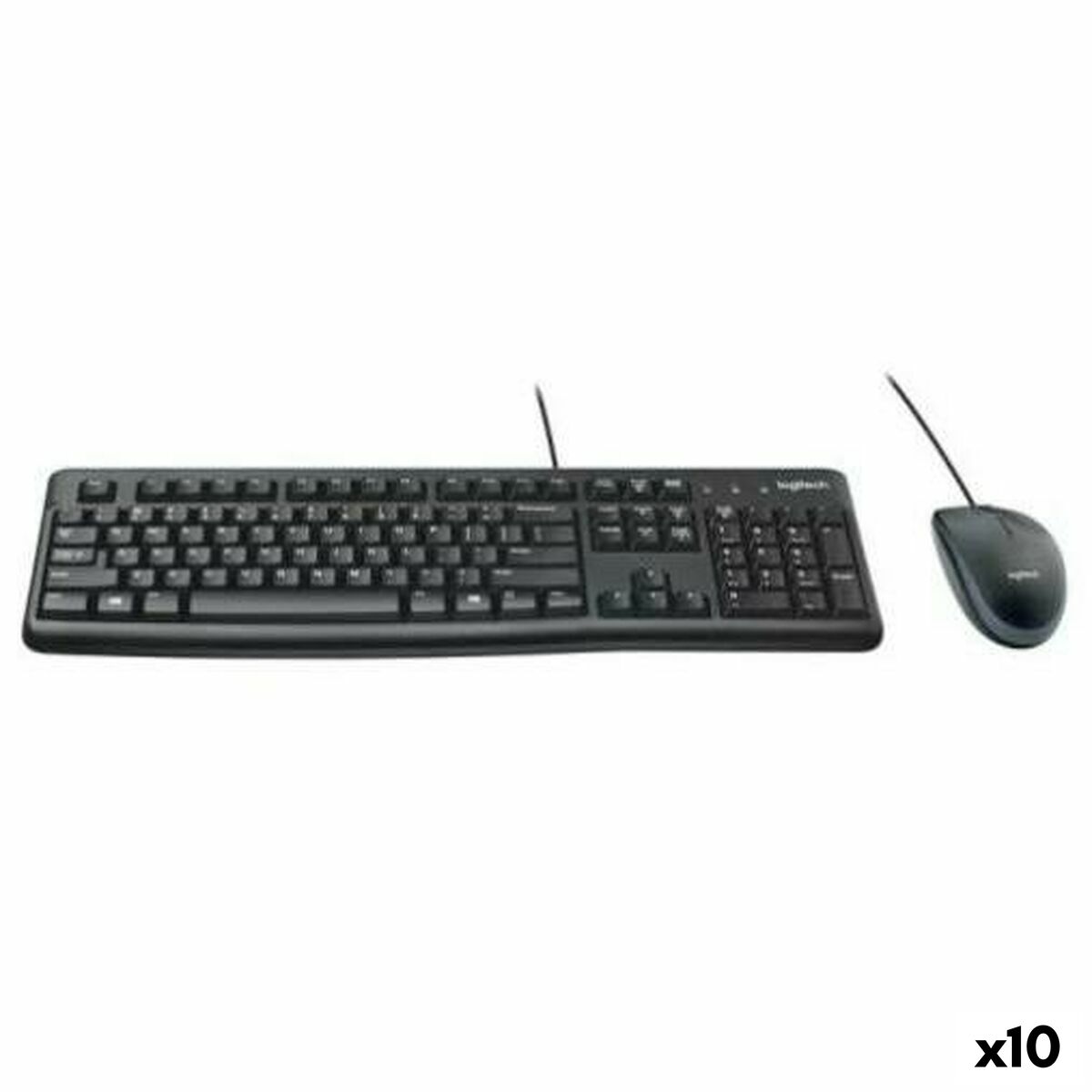Teclado e Rato Logitech MK120 Preto Qwerty espanhol (10 Unidades)