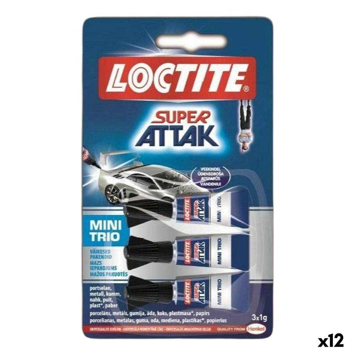 Cola Instantânea Loctite 1 g 3 Peças (12 Unidades)