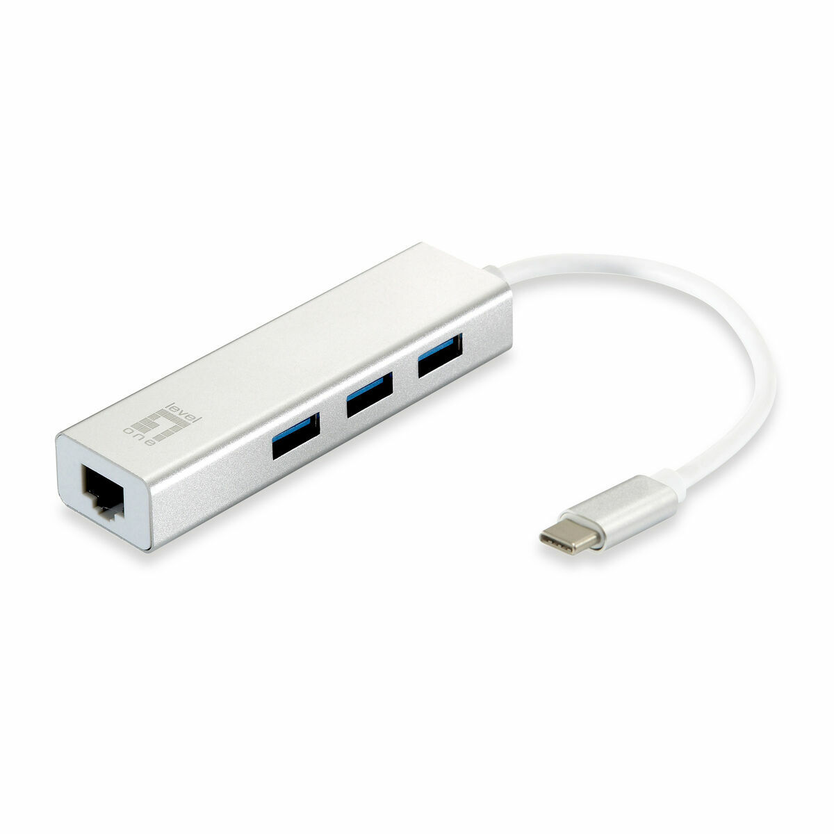 Hub USB Level One USB-0504 Preto Prateado