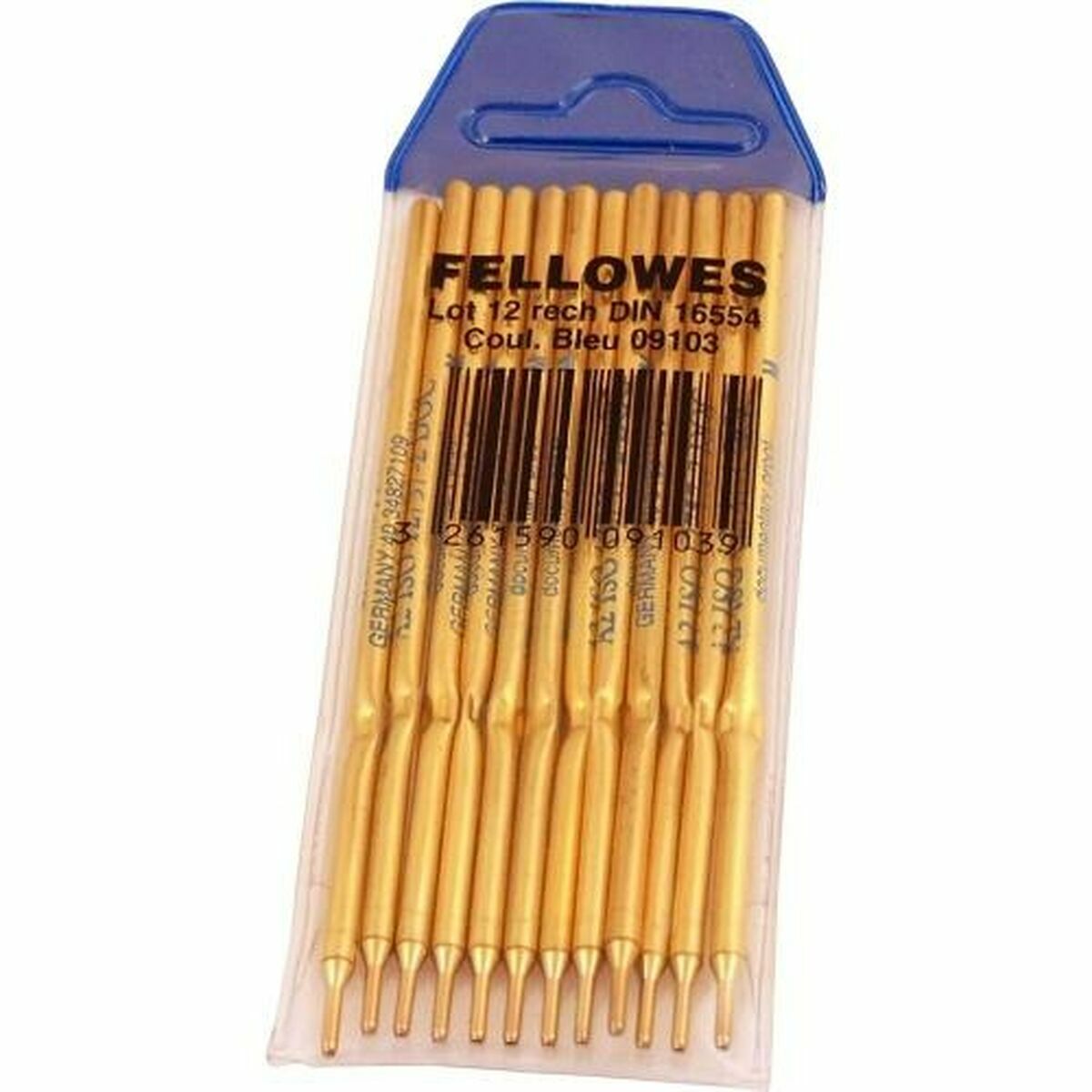 Caneta sobresselente Fellowes 0910301 Azul Dourado (12 Unidades)