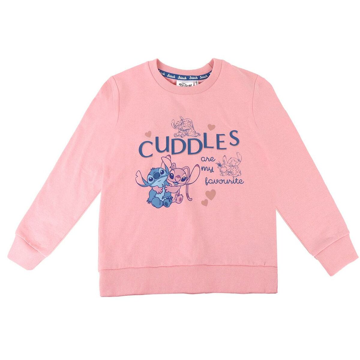 Camisola sem Capuz Menina Stitch Cor de Rosa