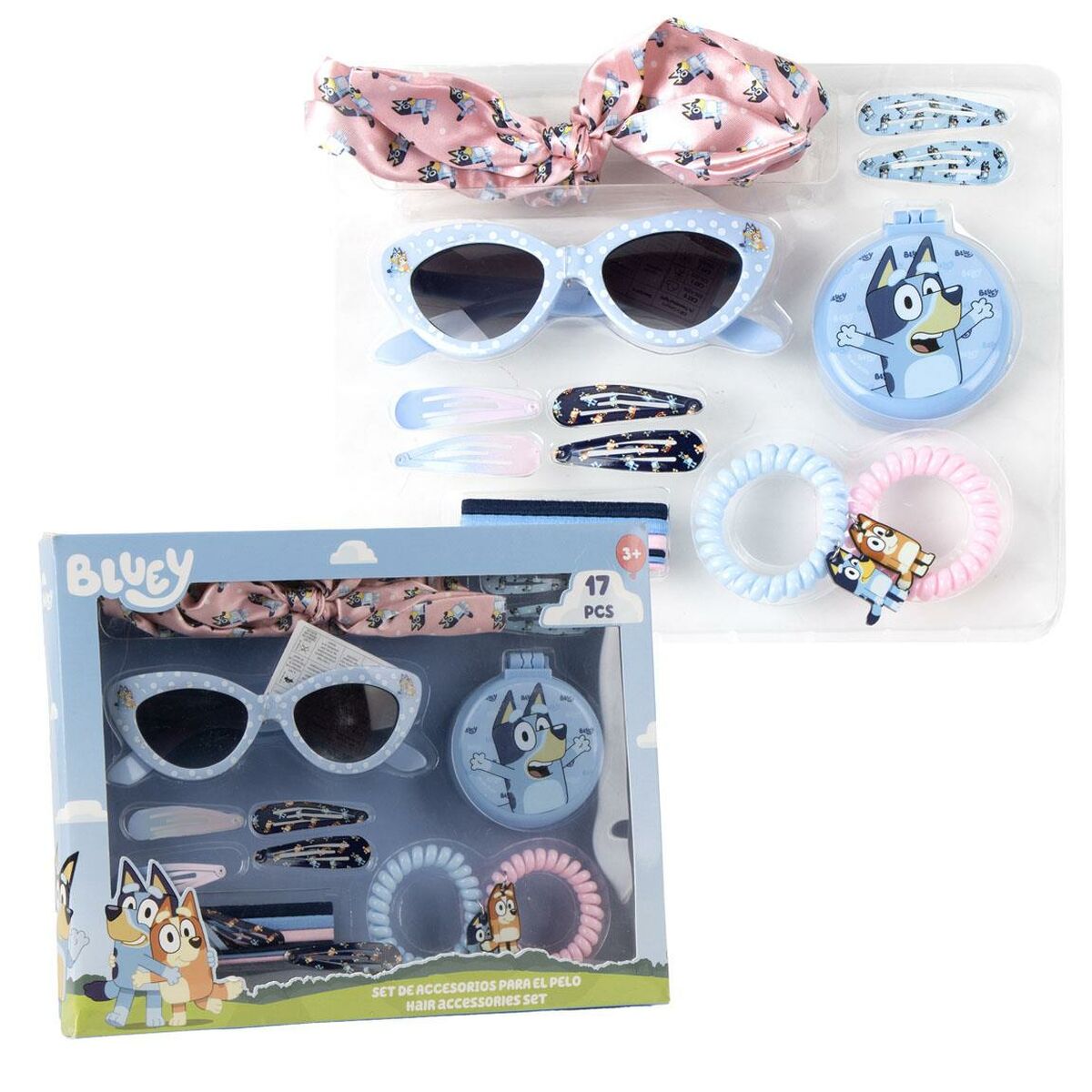 Acessórios para o Cabelo Bluey Multicolor 17 Peças