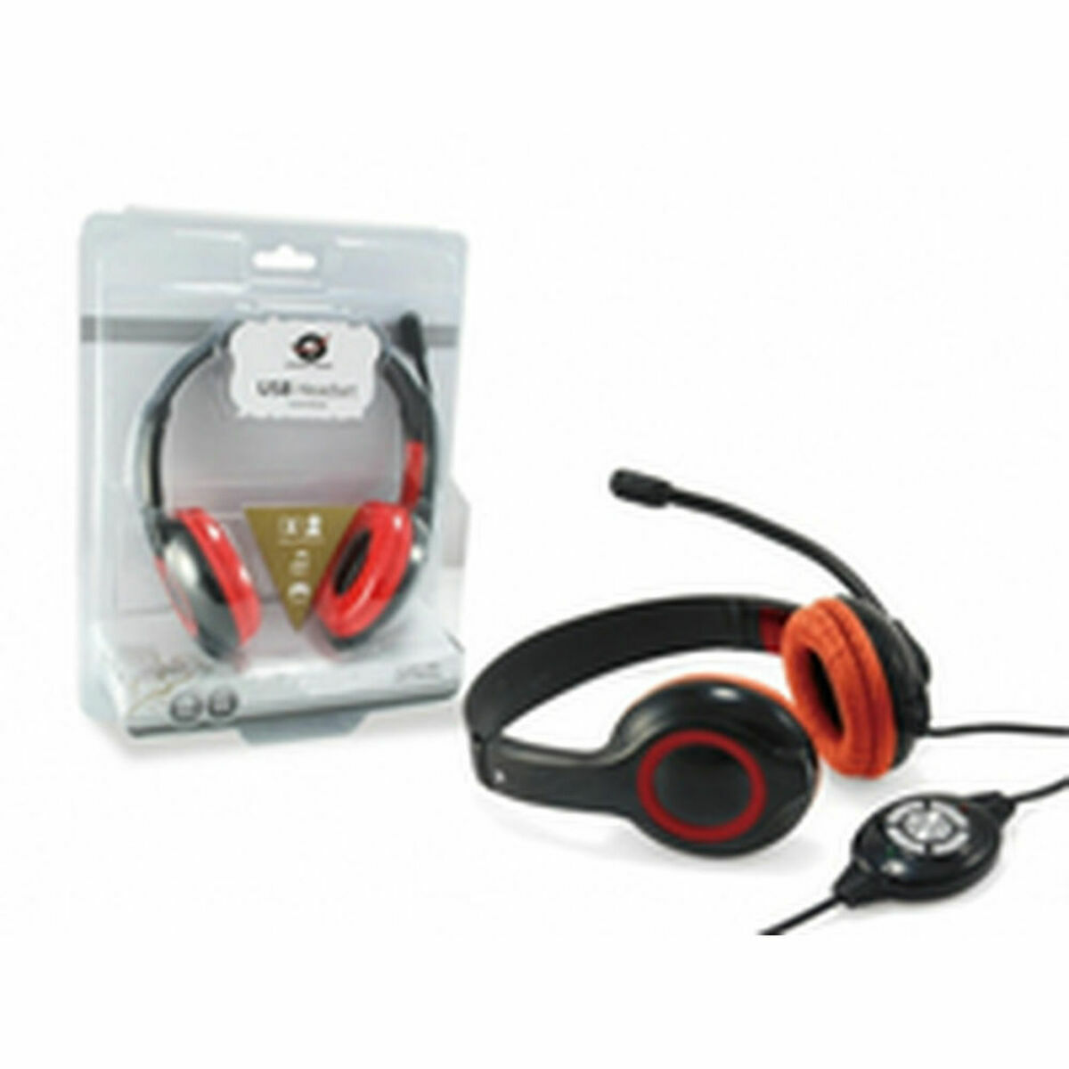 Auriculares com microfone Conceptronic CCHATSTARU2R Preto Vermelho 2 m