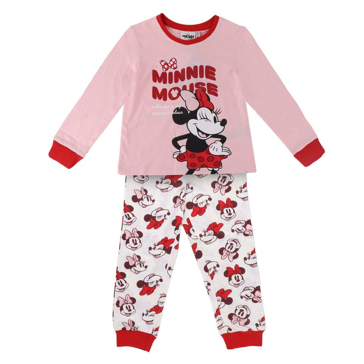 Pijama Infantil Minnie Mouse Cor de Rosa