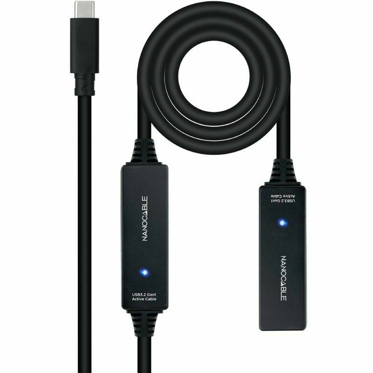 Cabo USB NANOCABLE Cable USB 3.2 amplif. C/M-C/H 10 m Preto