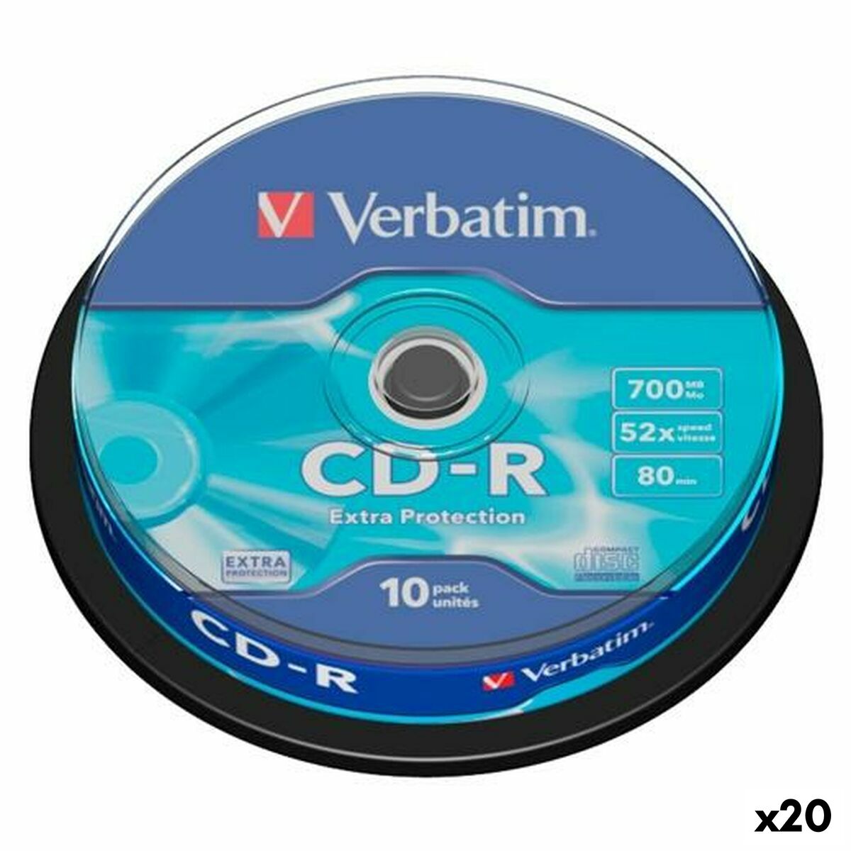 CD-R Verbatim EXTRA PROTECTION 700 MB 52x 10 Peças (20 Unidades)