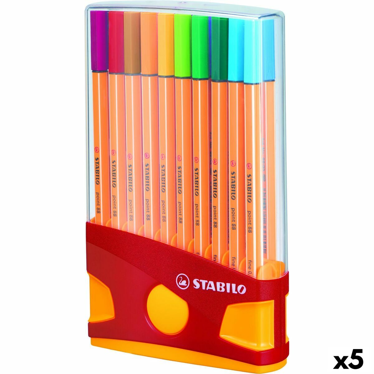 Conjunto de Canetas de Feltro Stabilo POINT 88 Multicolor 20 Peças (5 Unidades)