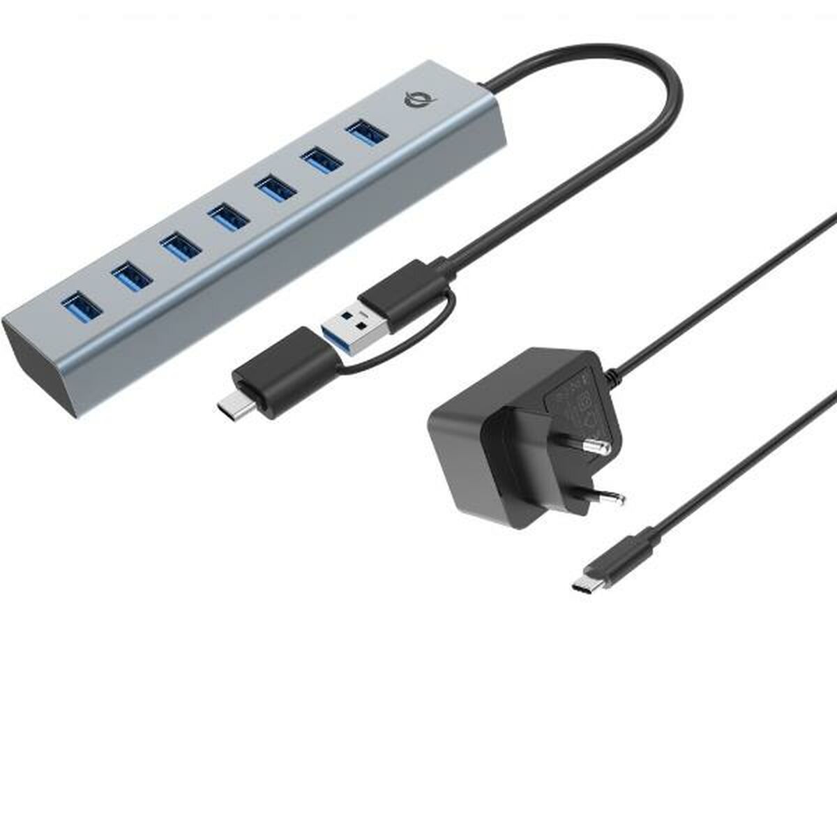 Hub USB Conceptronic HUBBIES21GP Prateado