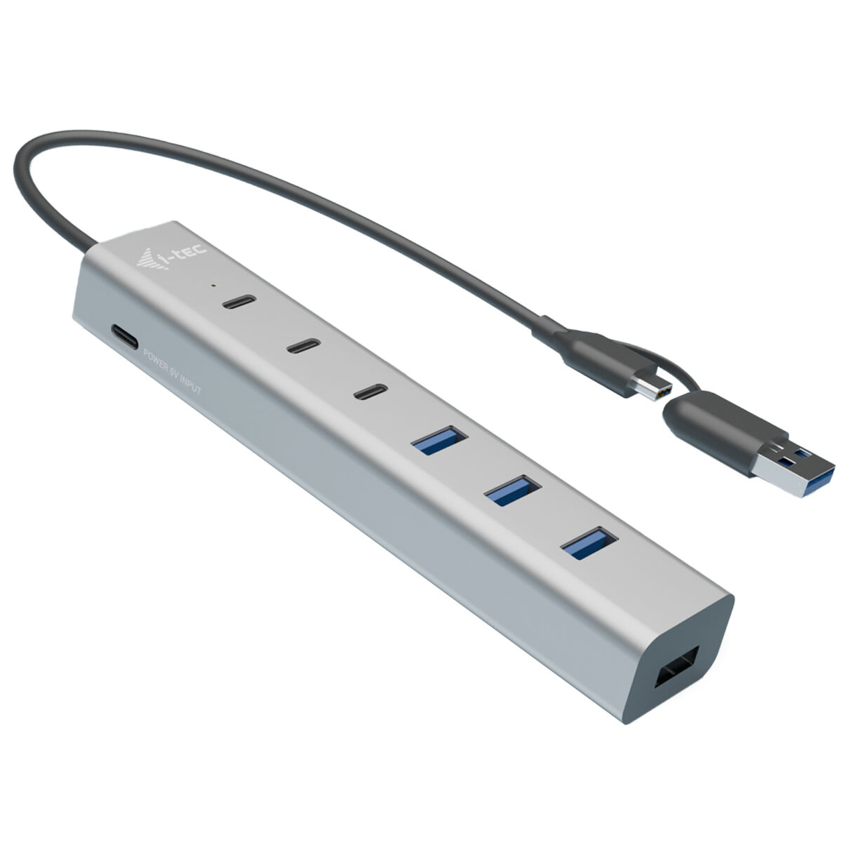 Hub USB i-Tec CAHUBMETAL7 Cinzento