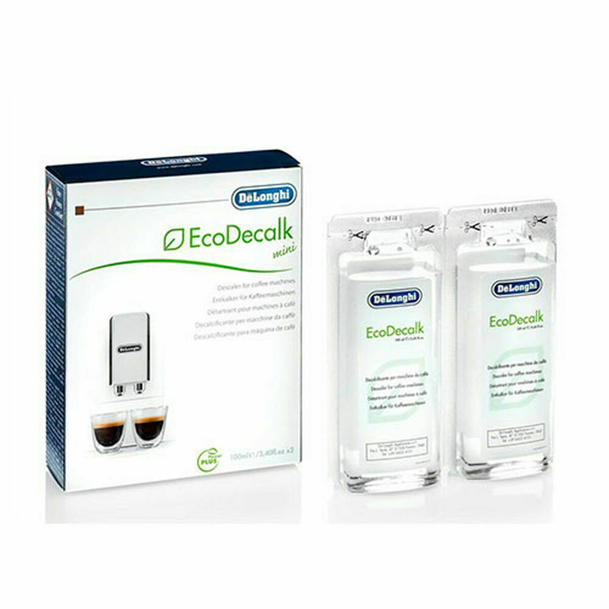 Descalcificador DeLonghi EcoDecalk 2x100ml 2 x 100 ml Descalcificador para Cafeteiras