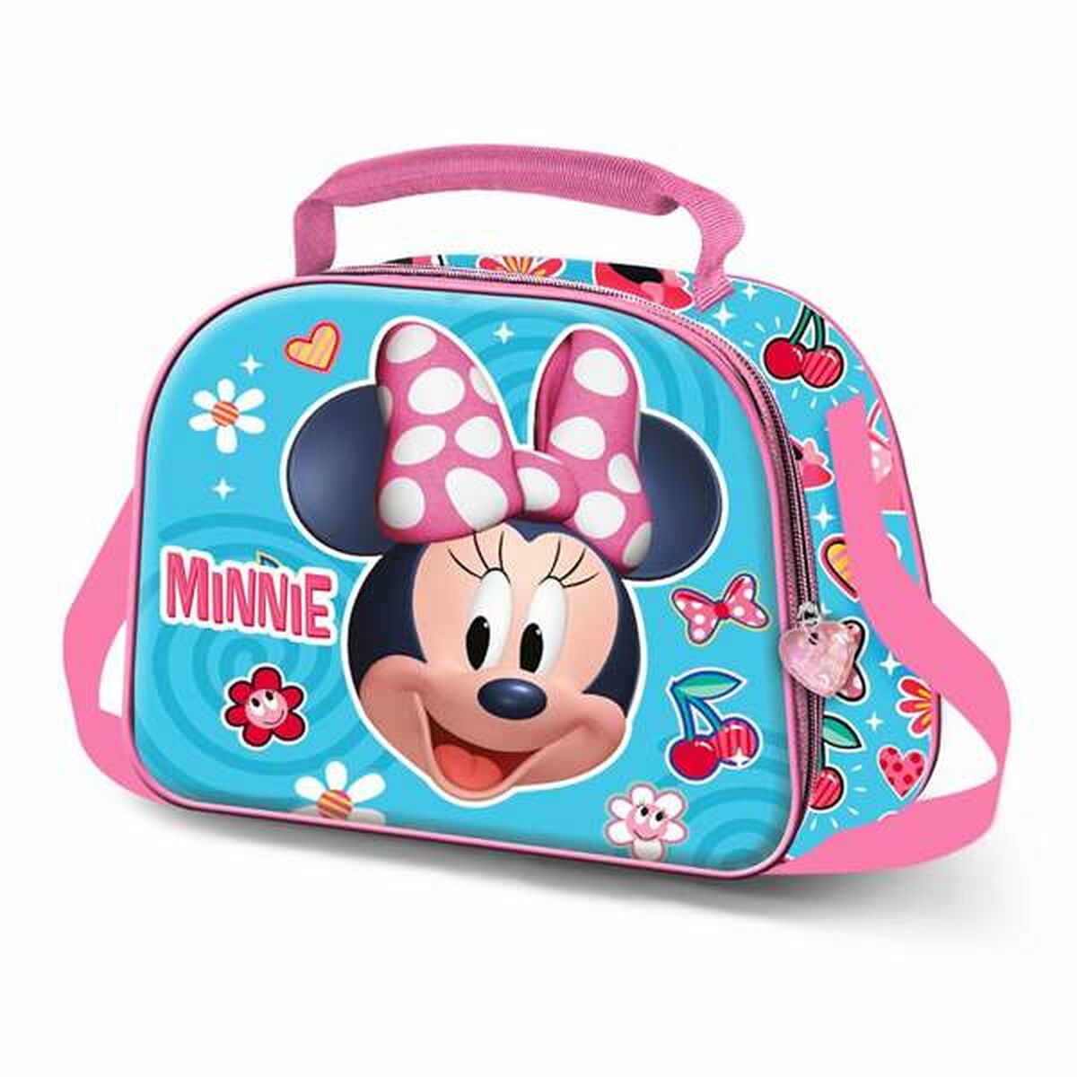 Porta-merendas Térmico 3D Minnie Mouse Happiness Cor de Rosa 25,5 x 10 x 20 cm