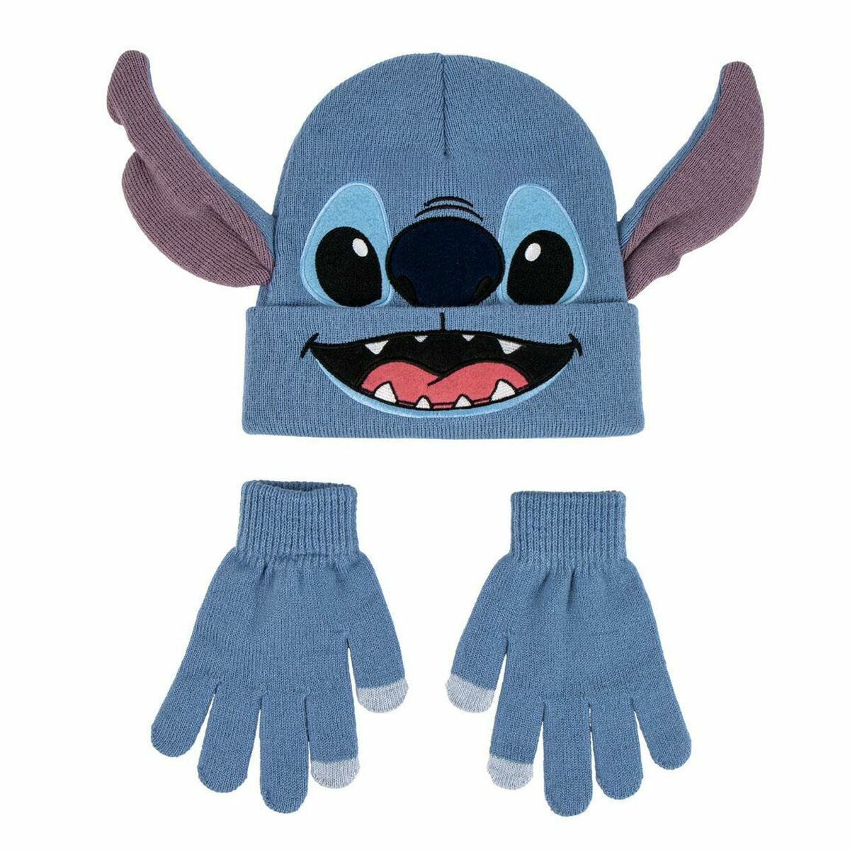 Gorro e Luvas Stitch Azul 2 Peças