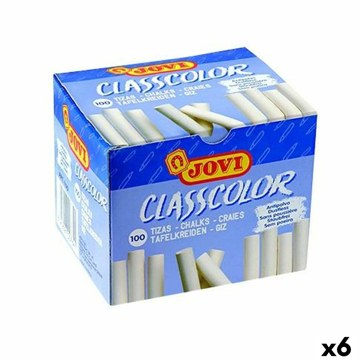 Giz Jovi CLASSCOLOR Branco 80 mm Ø 9 mm 100 Peças (6 Unidades)