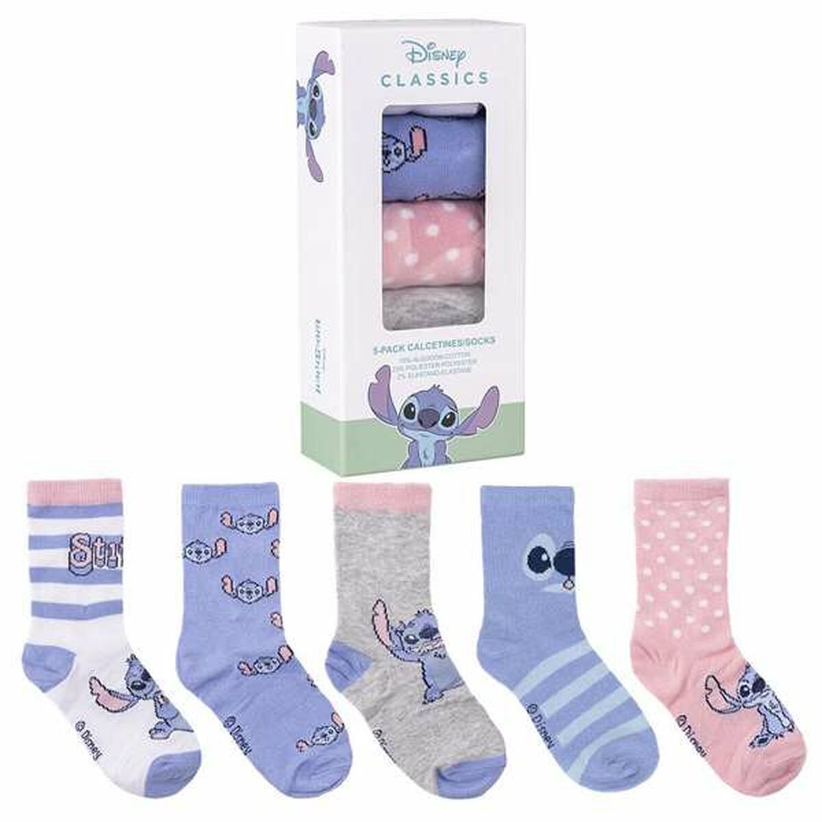 Pacote de meias Stitch 5 Peças