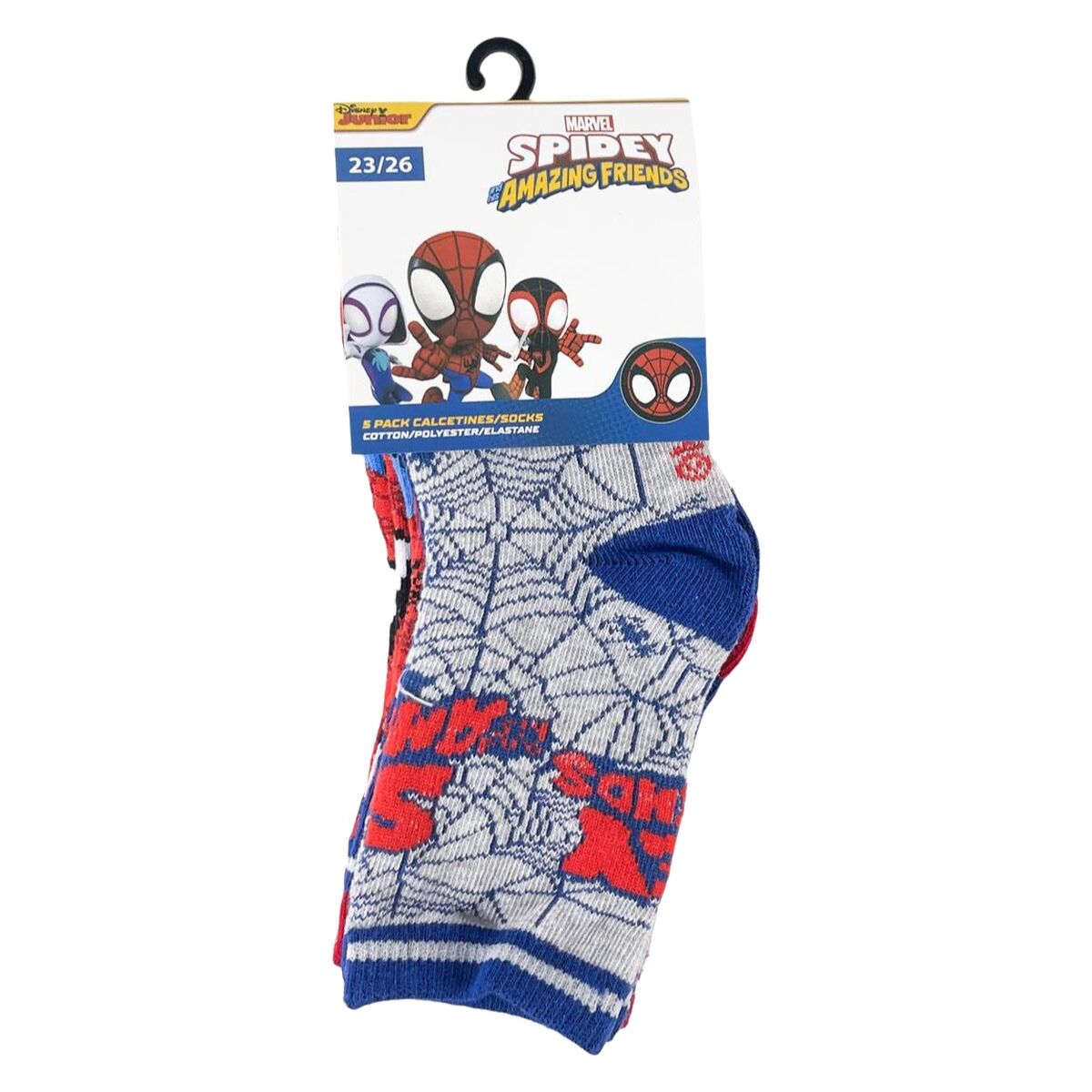 Meias Spidey Azul 5 pares