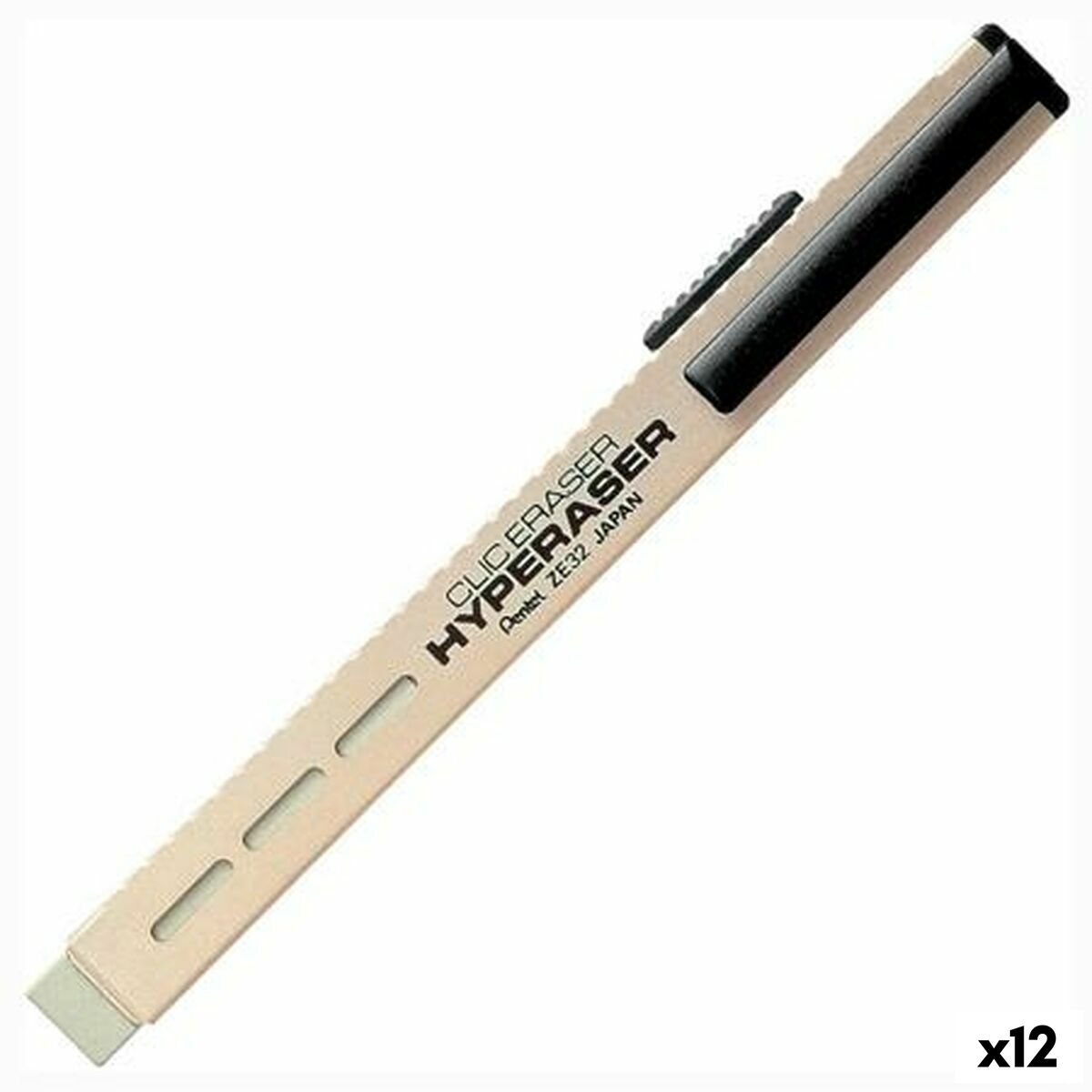Porta-borrachas Pentel HYPERASER Prateado (12 Unidades)