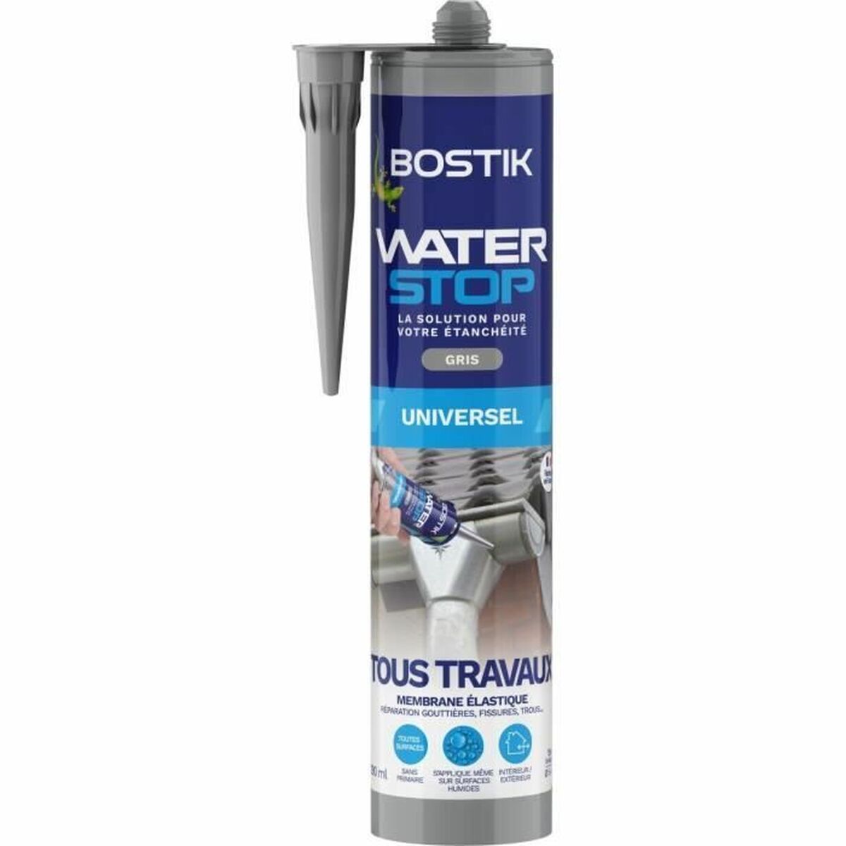 Silicone Bostik Cinzento Poliuretano Plástico