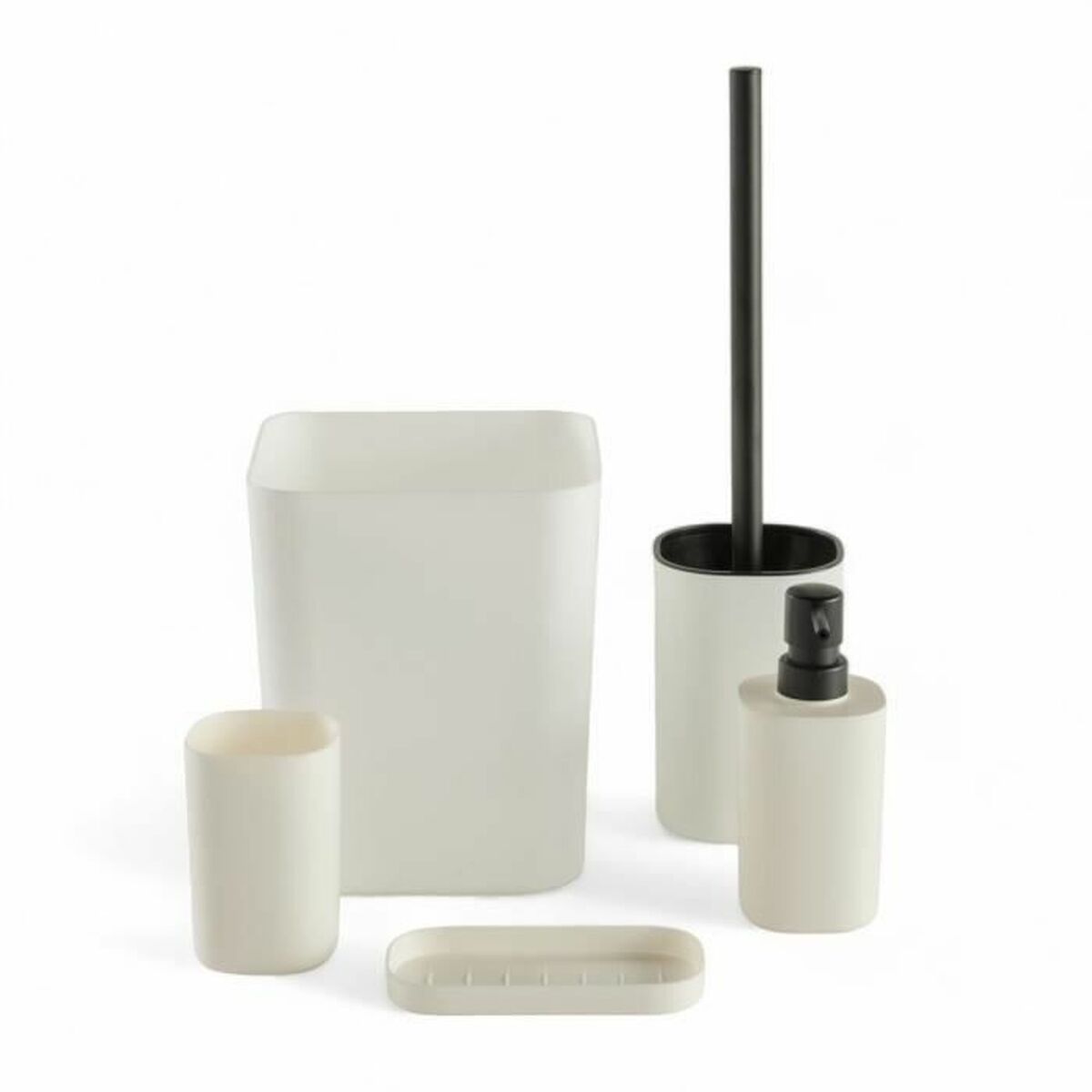 Conjunto de Banho TODAY HOY Branco Plástico Moderno (5 Unidades)