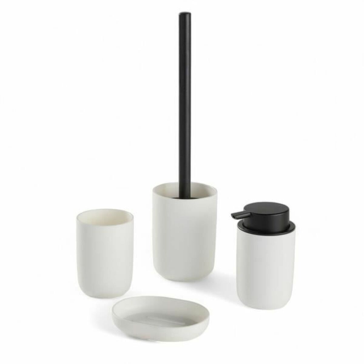 Conjunto de Banho TODAY HOY Branco Plástico Moderno 4 Peças (4 Unidades)