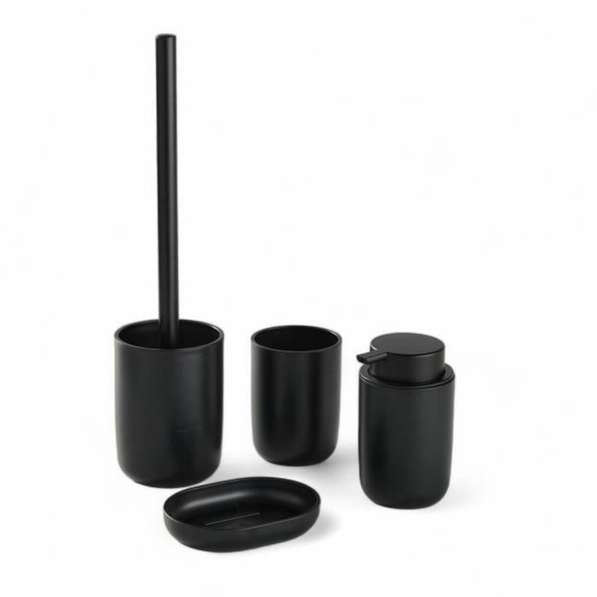 Conjunto de Banho TODAY HOY Preto Plástico Moderno 4 Peças (4 Unidades)